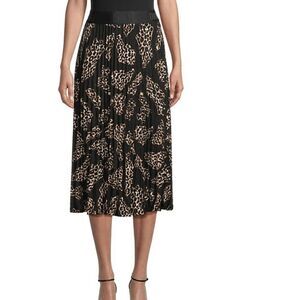 DKNY Women's Pleated Print Hacci Pull-On Midi Skirt XS